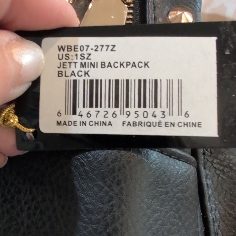 BeBe Black Studded Backpack New - Picture 10 of 10